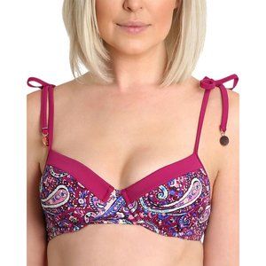 Nanette Lepore Eugenia Plunge Molded Cup Bikini Top Persian Paisley
